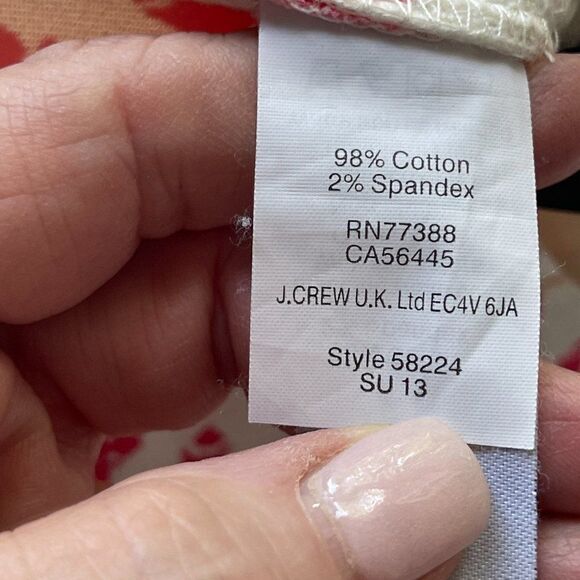 J.Crew Matchstick Cropped Jeans Thistle Print NWOT, Size 26 - Picture 10 of 13